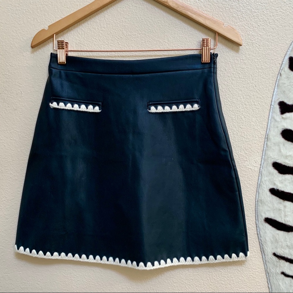 ZARA Faux Leather Black Mini Skirt